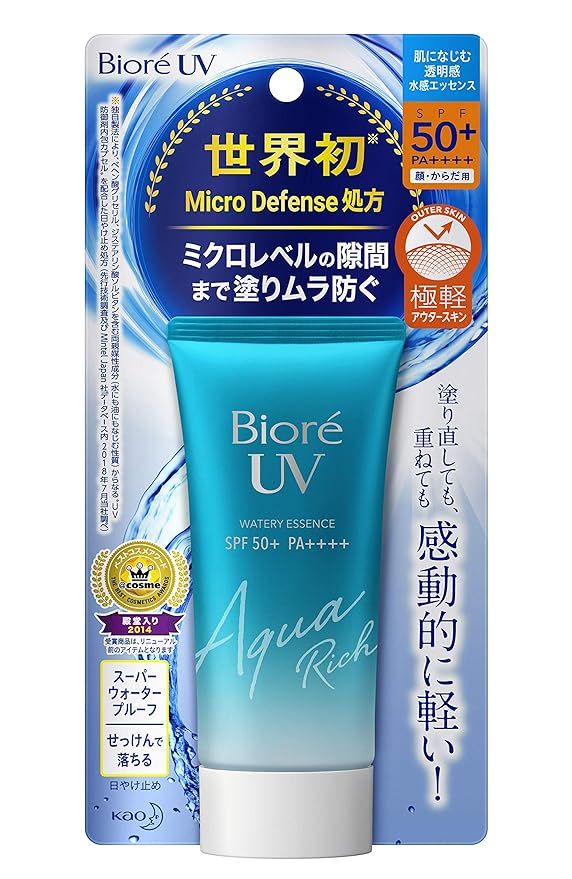 Biore UV Aqua Rich Watery 50 g Sunscreen SPF 50 + / PA ++++ (1 Count) | Amazon (US)