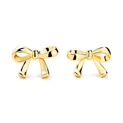 Ana Luisa Gold Plated Bow Stud Earrings for Women - 14K Gold Plated Tracy Bows Stud Earrings - Small Bow for Simple, Minimalist, Dainty Look - Hypoallergenic, Tarnish-Free, Jewelry Gifts for Her | Amazon (US)