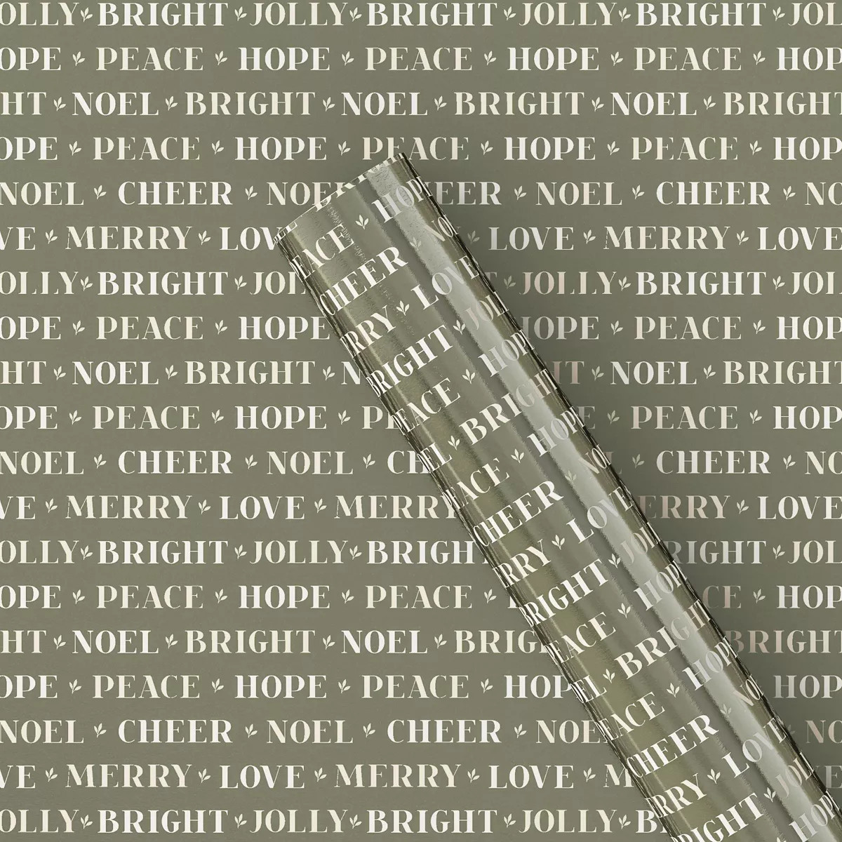 25 sq ft Joyous Text Christmas Gift Wrap Green - Wondershop™ | Target