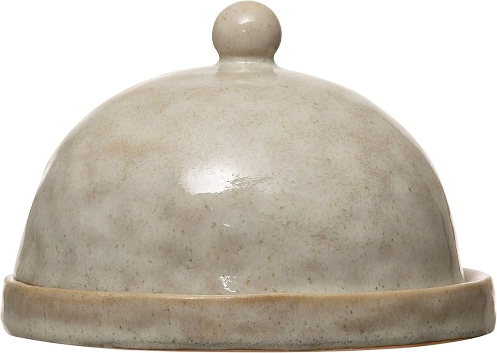 Creative Co-Op Stoneware Domed Dish, White Reactive Glaze (Each One Will Vary) | Amazon (US)