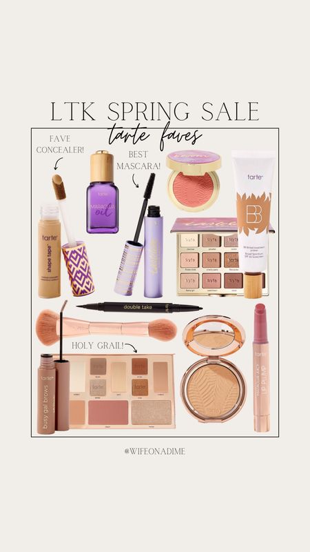 Discount code: wifeonadime 
Sharing my makeup faves from Tarte before the LTK Spring Sale happening March 9-10! Participating brands are Aerie, Abercrombie & Fitch, Anthropologie, Tarte & so many more! Promo codes can be found exclusively in the LTK app starting March 9th! 

Tarte, Tarte favorites, LTK Spring Sale, makeup, beauty, makeup brush, concealer, eyebrow gel, bb cream, mascara, eyeliner, powder, foundation, lipstick, lipstain, lip plumper, beauty edit, beauty finds, makeup finds, popular makeup, popular beauty, trending makeup, trending beauty

#LTKbeauty #LTKFind #LTKSale