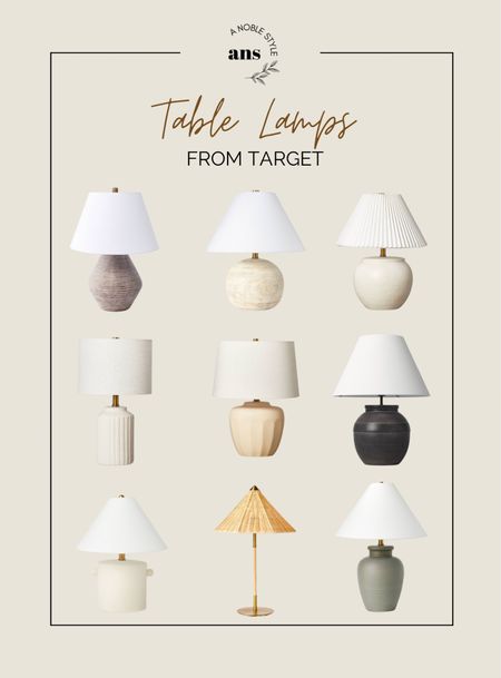 Table lamps roundup from Target.


Neutral home, home decor, living room, bedroom

#LTKFind #LTKhome #LTKunder100