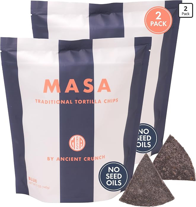MASA Chips Blue Corn Tortilla Chips Cooked in Pure Beef Tallow- 2pk x 5oz     Seed oil free snack... | Amazon (US)