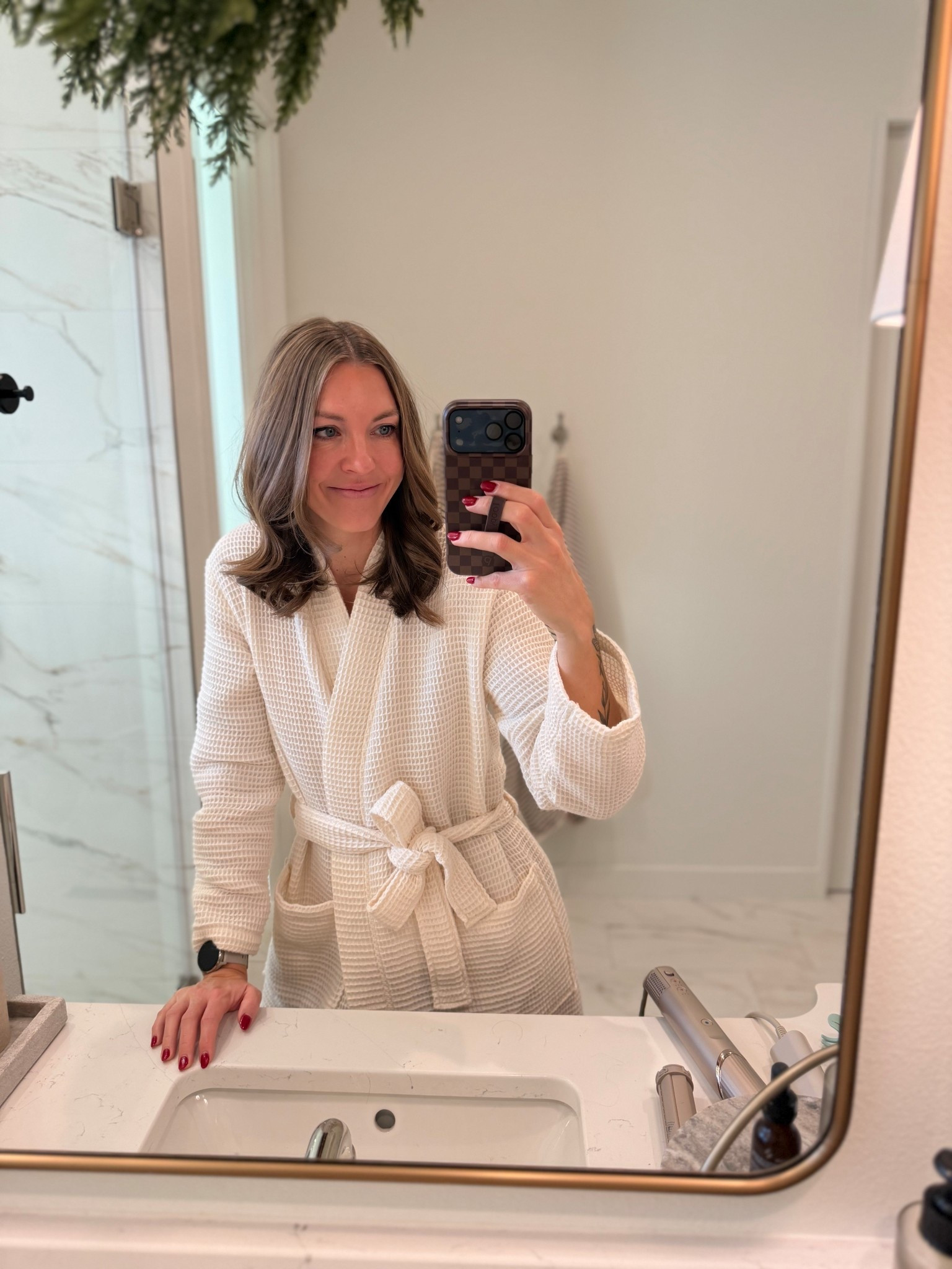 Ah this waffle robe is so cozy! And a great price. Wearing a S in ivory. My shark FlexStyle is on sale today, $130 off the copper color! Lowest price (I think) ever! Gives my hair so much volume. I use it 2-3 times a week and touch up with a curling iron in between  

#LTKSaleAlert #LTKBeauty #LTKHome