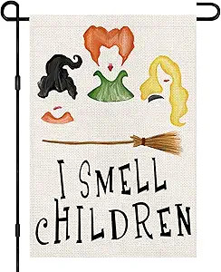 I Smell Children Halloween Garden Flag 12x18 Inch Small Burlap, Spooky Ghost Sanderson Sisters Br... | Amazon (US)