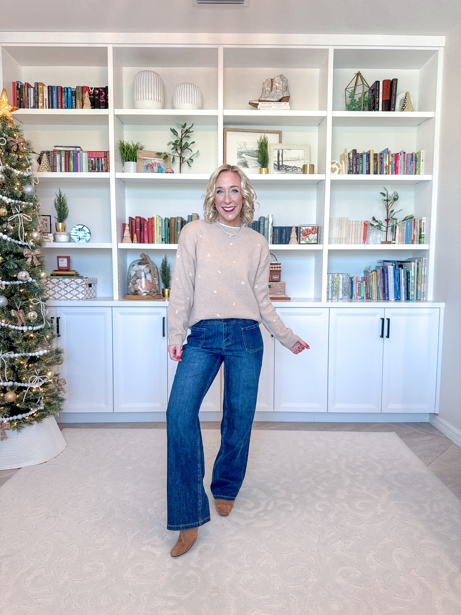 Amazon - sweaters to take you from winter to spring 

Adjustable Waist High Waisted Wide Leg Jeans - size small. 5 washes (mine is the Dark Blue). 

Embroidered Floral Crew Neck Sweater - size small. 2 colors. 

* Ankle boots - tts.

 

#LTKFindsUnder50 #LTKSeasonal #LTKOver40