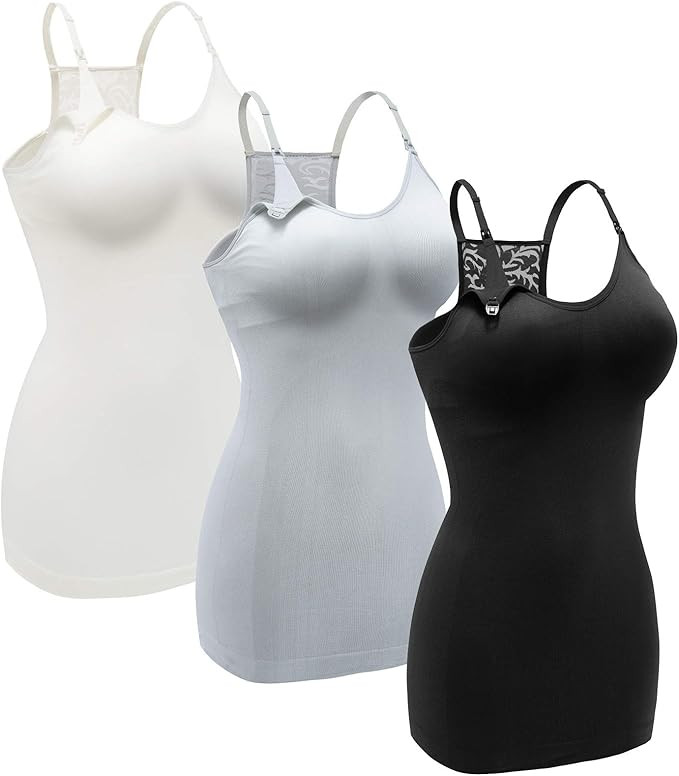 DAISITY Women's Nursing Tank Top Cami Maternity Bra Breastfeeding Shirts | Amazon (US)