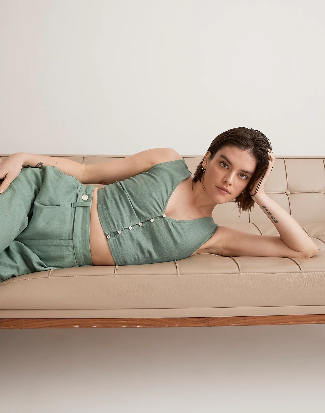 Linen Gwen Supercrop Vest Top | Madewell