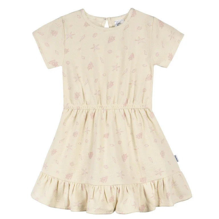 Gerber Toddler Girl Short-Sleeve Ruffled Hem Dress, Sizes 2T-5T | Walmart (US)