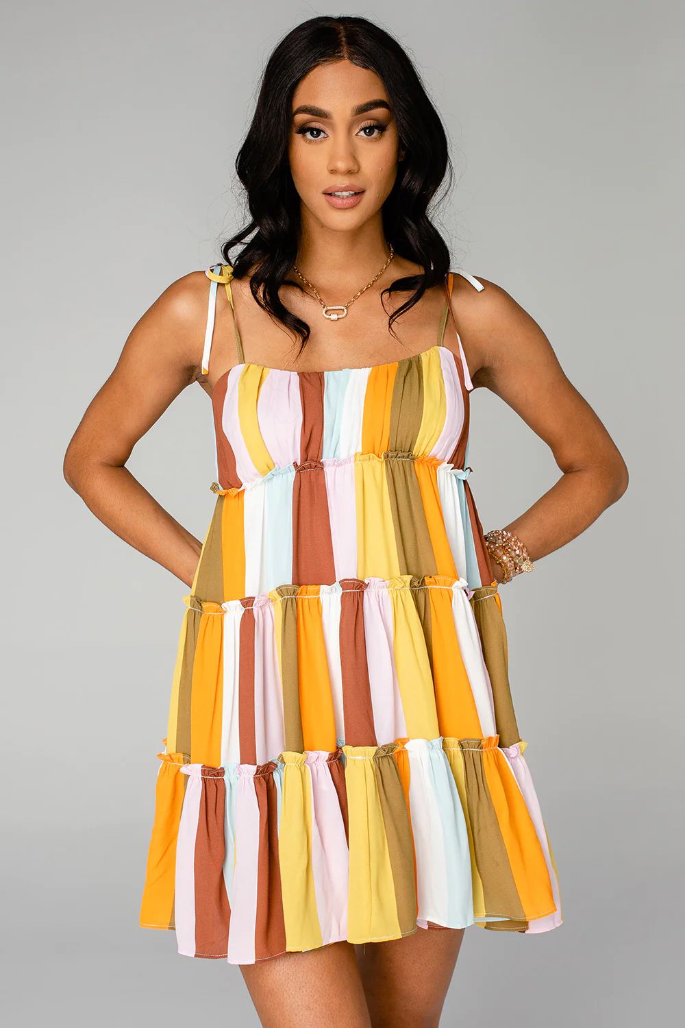 Riley Tiered Mini Dress - Samoa | BuddyLove