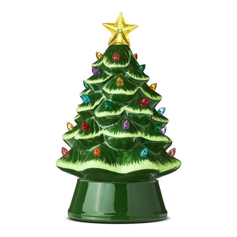 Mr. Christmas Decorative 8-inch Nostalgic Green Ceramic Tree | Walmart (US)