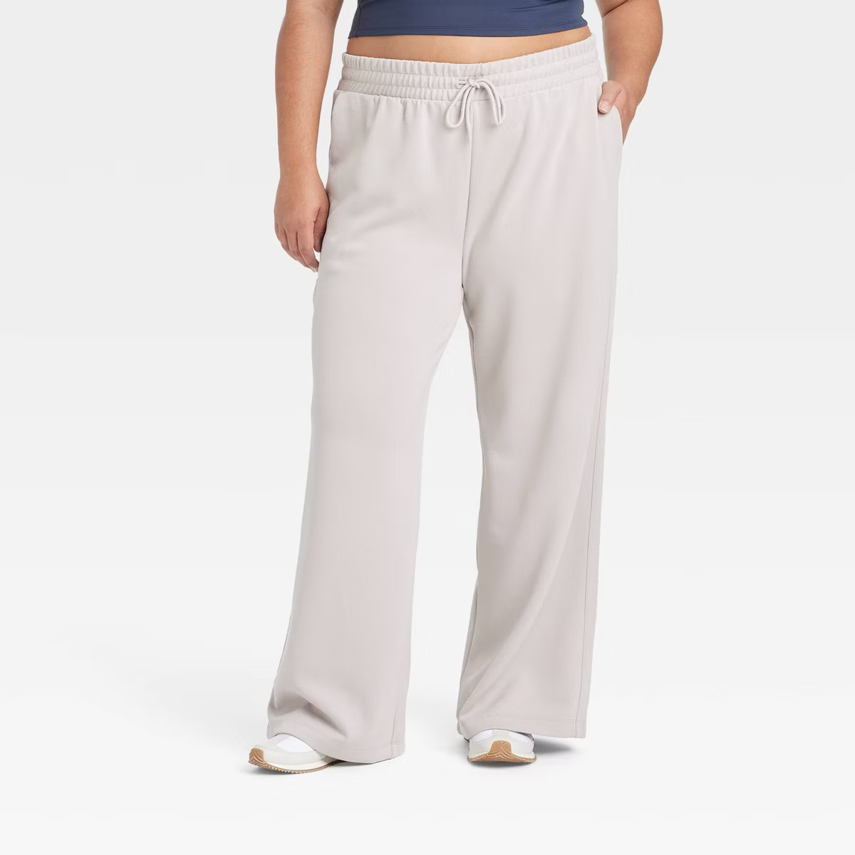 Women's Airy Sleek Ribbed High-Rise Wide Leg Pants - All In Motion™ | Target