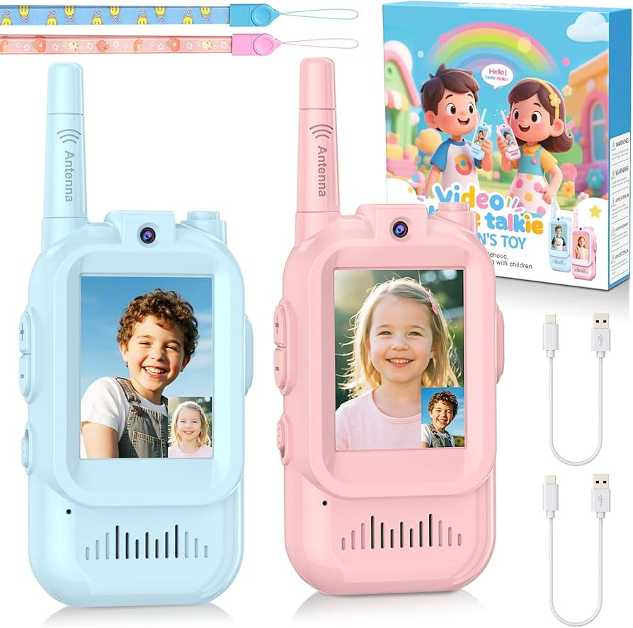 Video Walkie Talkie for Kids - 2 Pack Rechargeable Kids Walkie Talkies Long Range Radios, Video I... | Amazon (US)