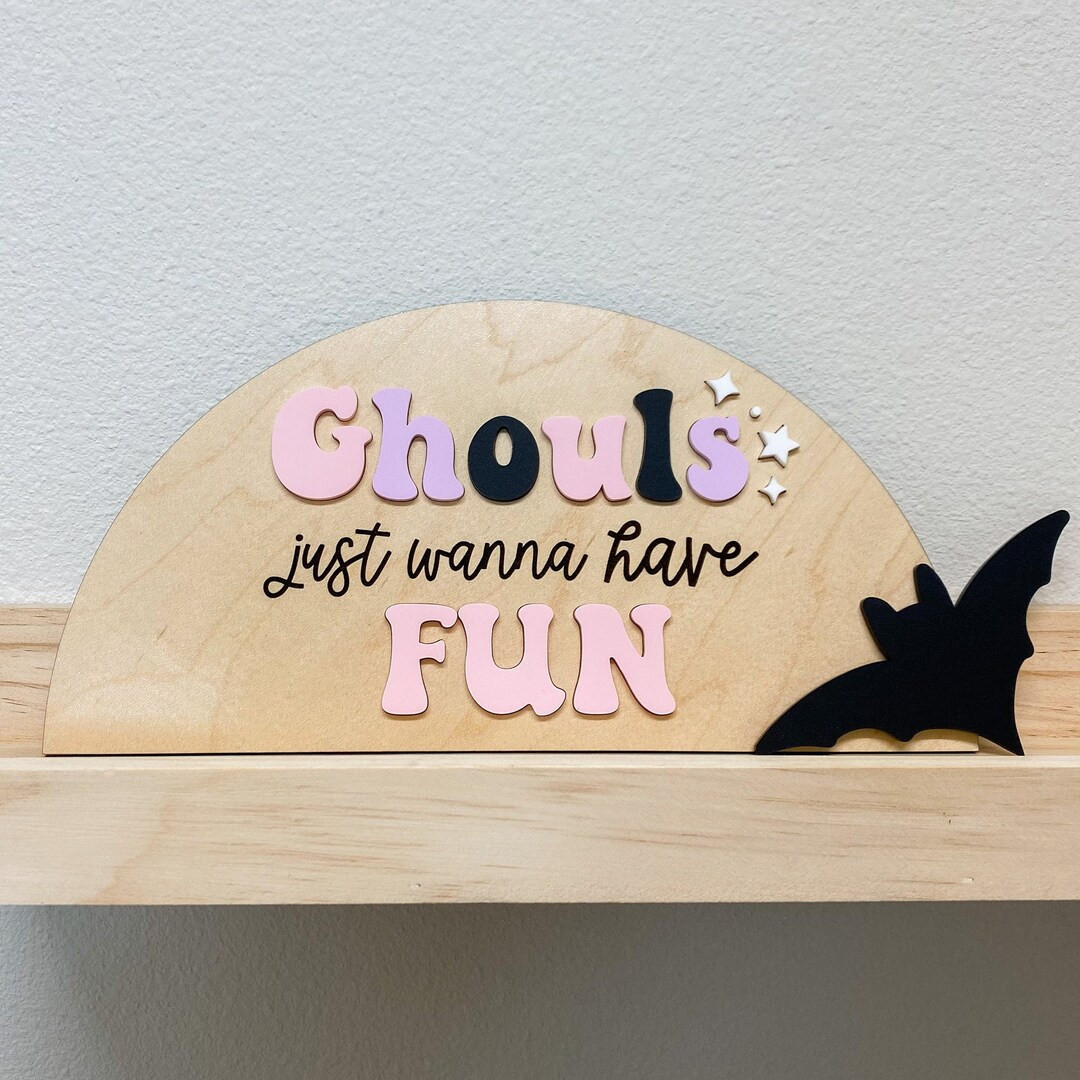Ghouls just wanna have fun sign - pastel halloween decor - girls pink halloween - halloween party... | Etsy (US)