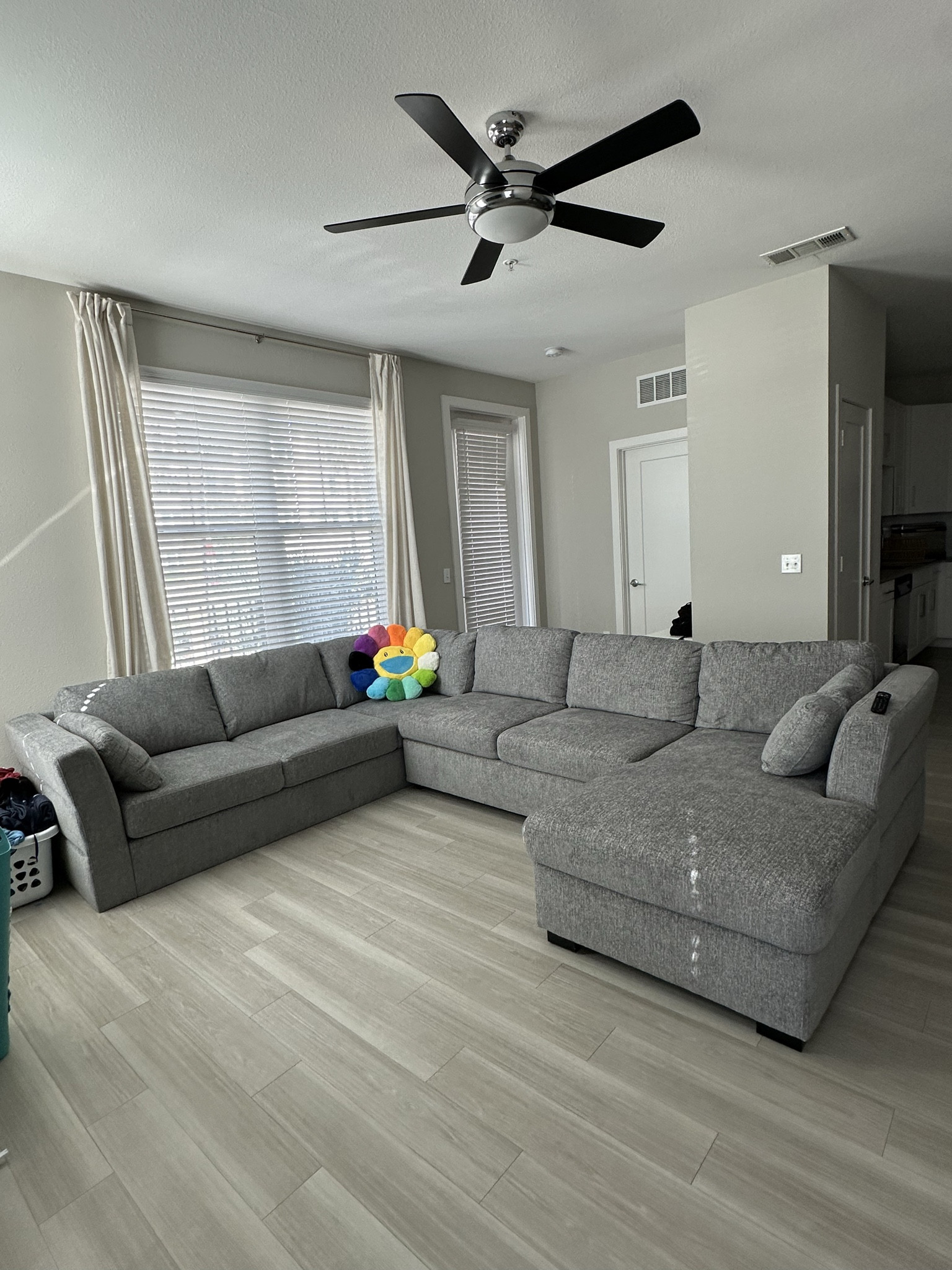 I love how versatile this couch is, super comfortable and easy to remove stains! The one linked is not exact, but a smaller version. The exact couch is from Big City Furniture called “Amber Dark Gray Fabric Large Right Chaise Storage Sleeper Sectional"

#LTKhome #LTKMostLoved #LTKfamily