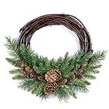 National Tree Company Artificial Christmas Wreath, Green, Grapevine, White Lights, Decorated with... | Amazon (US)