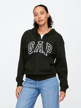 Relaxed Gap Logo Zip Hoodie | Gap Factory