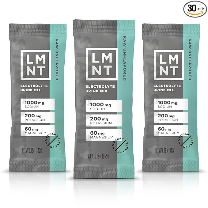 LMNT Zero Sugar Electrolytes - Raw Unflavored Salt | Drink Mix | 30-Count | Amazon (US)