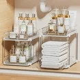 Clear Under Sink Organizers, Delamu 2-Tier Pull Out Bathroom Under Sink Storage Stackable Kitchen... | Walmart (US)