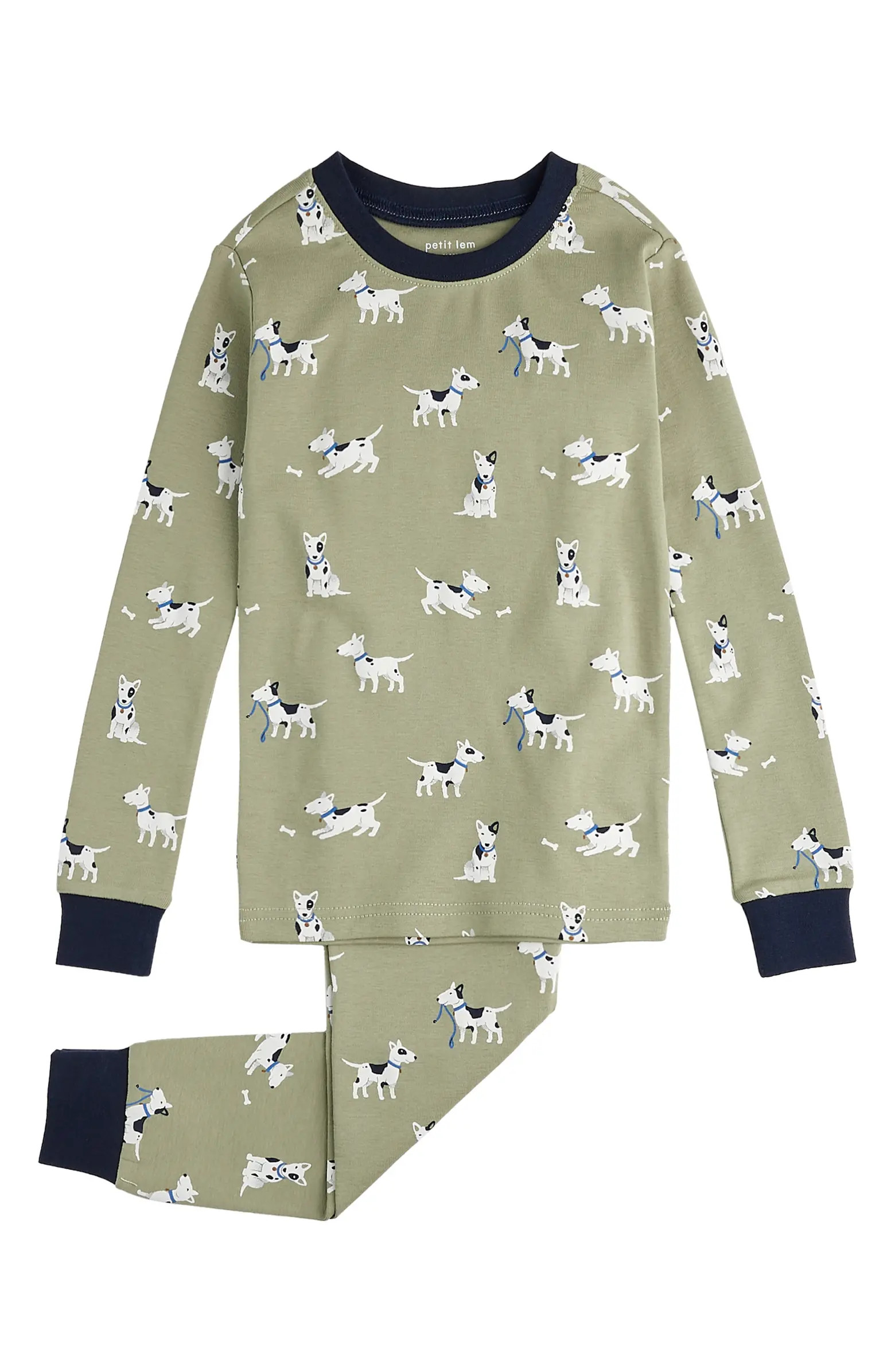 Kids' Bull Terrier Print Organic Cotton Fitted Two-Piece PajamasPetit LemLittle Boy | Nordstrom