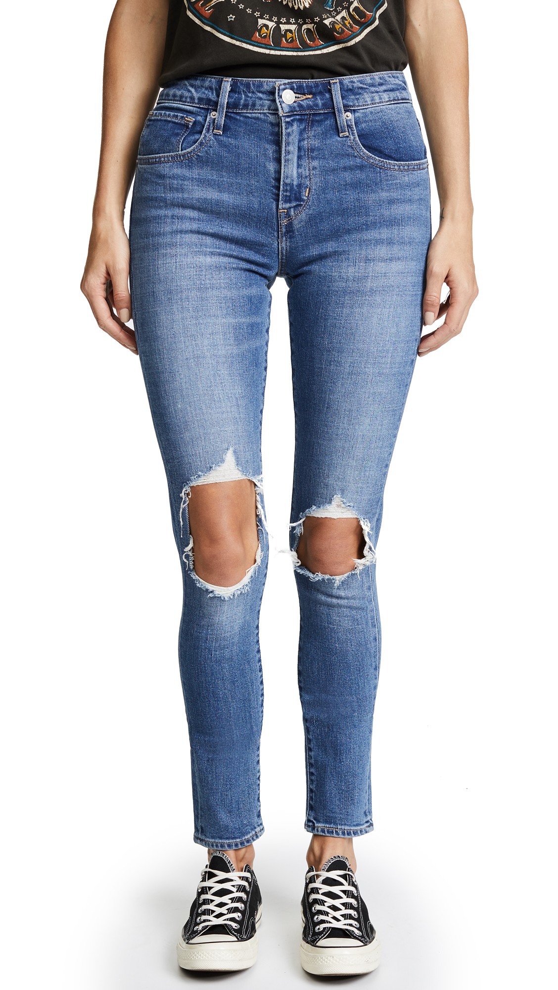 Levi's 721 High Rise Distressed Skinny Jeans | Shopbop