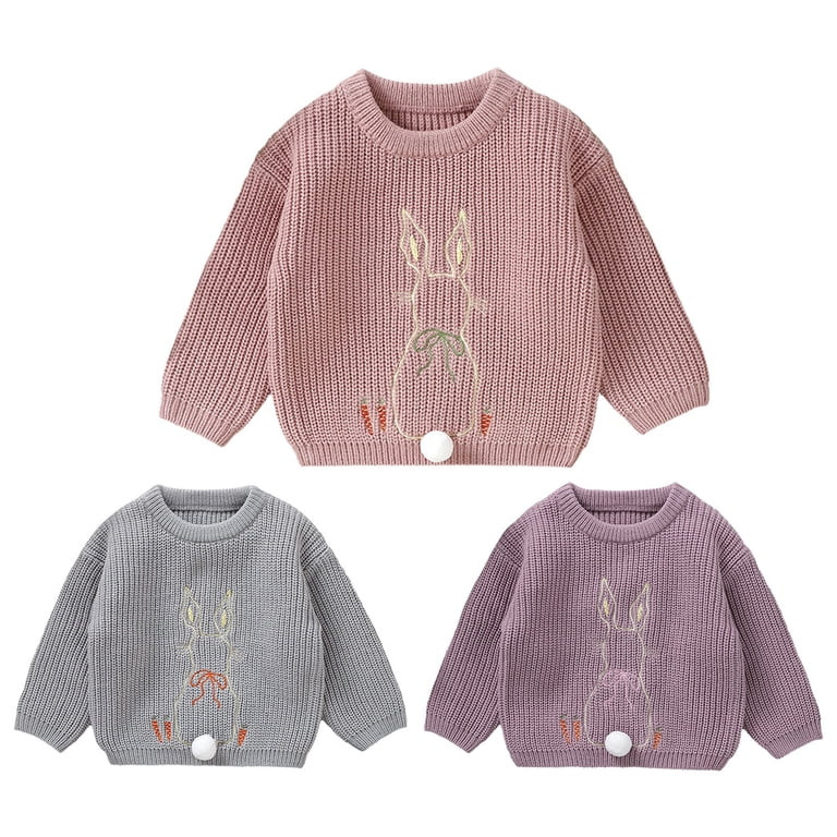 Mercatoo I𝐧fant Baby Cute Bunny Graphic 𝐂hunky Sweater Winter Tops Boys Girls Long Sleeve C... | Walmart (US)