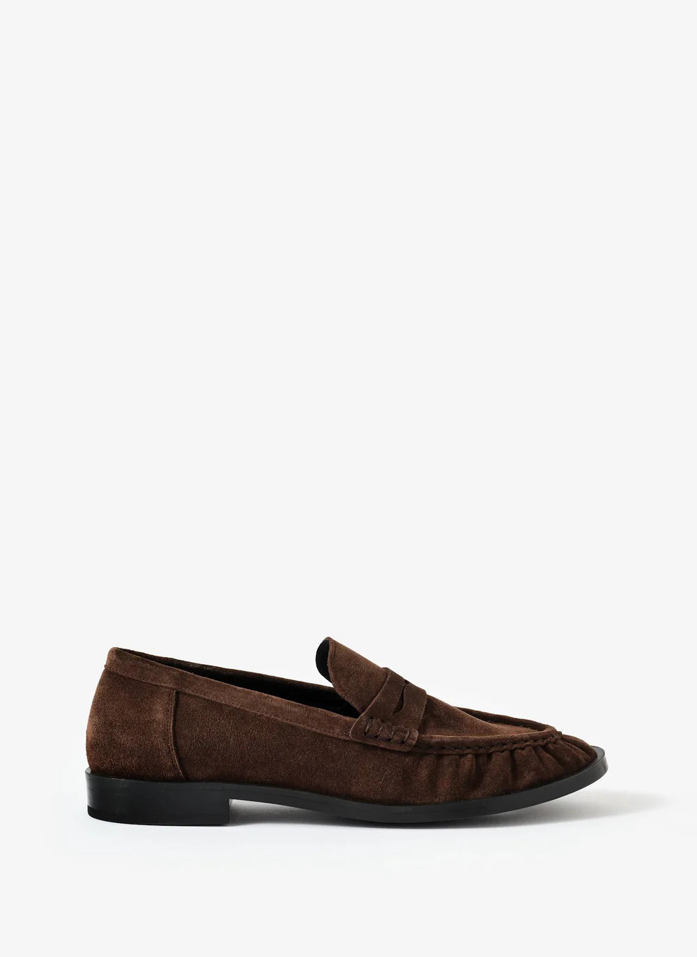 Gigi Brown Suede Penny Loafers | Mint Velvet