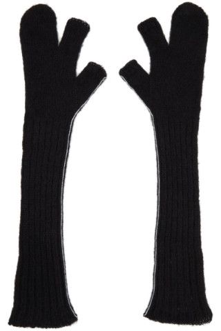 Black Alpaca Wool Gloves | SSENSE