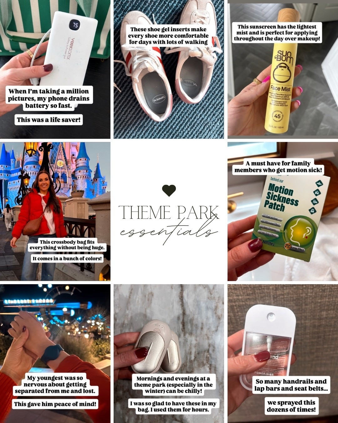 Essentials for the theme park - these were great for universal studios and Disney 