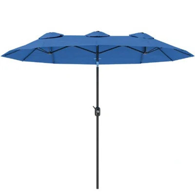 Outdoor Umbrella,Double-Sided Patio Umbrella,With Push Button Tilt And Crank,3 Air Vents And 12 Ribs | Wayfair North America
