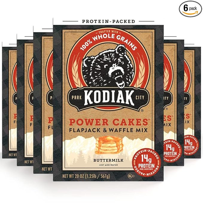 Kodiak Cakes Protein Pancake Power Cakes, Flapjack and Waffle Baking Mix, Buttermilk, 20 Oz, (Pac... | Amazon (US)