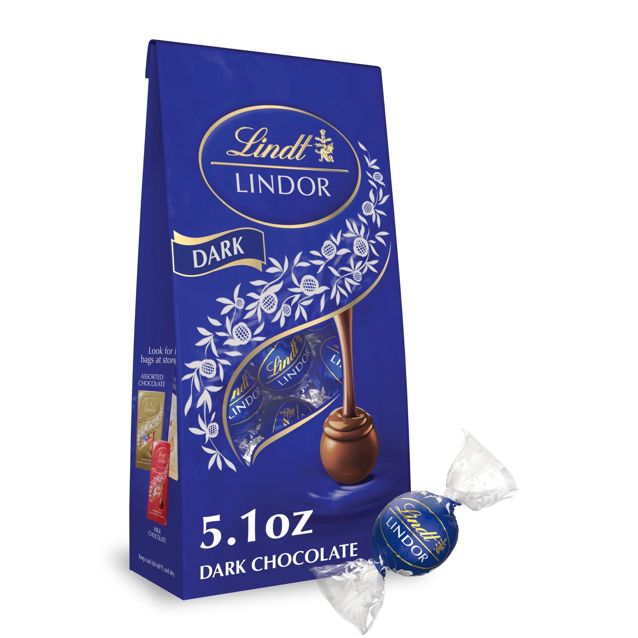 Lindt LINDOR Dark Chocolate Candy, 5.1 oz Bag - Walmart.com | Walmart (US)