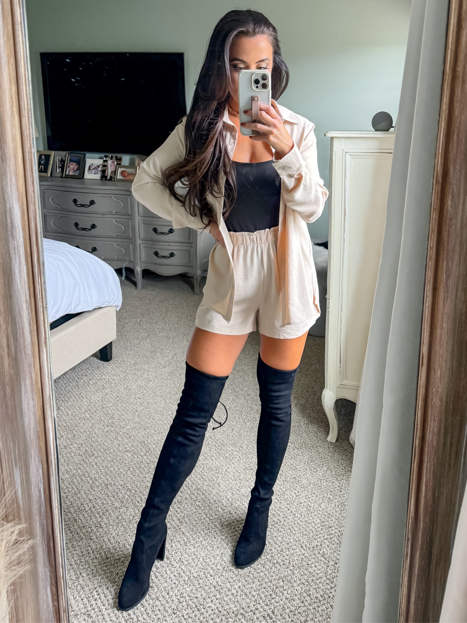 Work attire. Work set. Over the knee boots. Stuart Wietzman. Black boots  

#LTKGiftGuide #LTKworkwear #LTKshoecrush