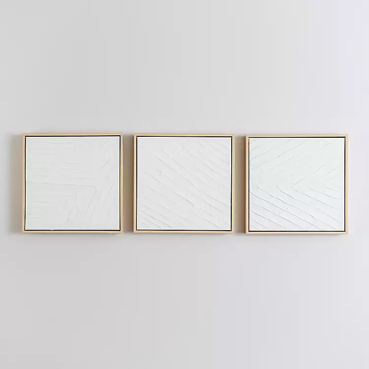 White Pattern 3-pc. Framed Wall Art Set | Kirkland's Home