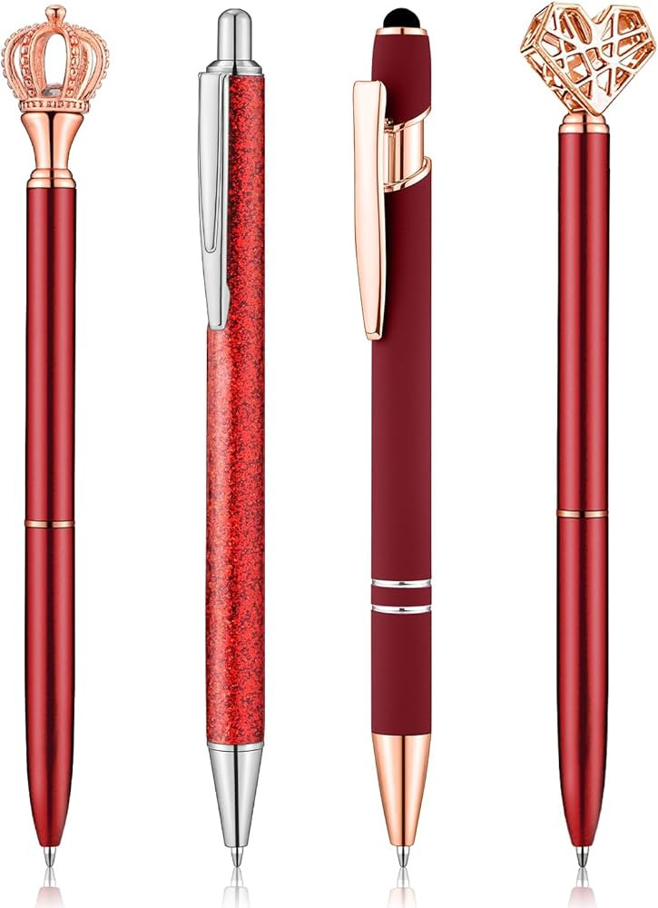 BESARME 4 Pcs Red Pens for Women, Red Gifts for Women Christmas Stocking Stuffers for Teen Girls ... | Amazon (US)