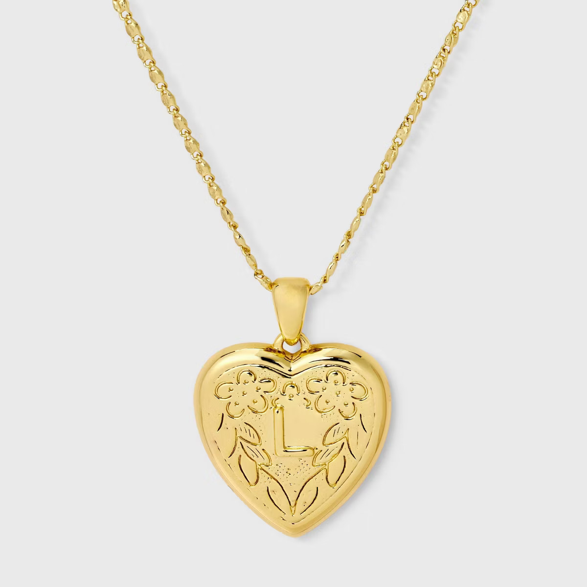 14K Gold Dipped Heart Charm Initial Necklace - A New Day™ Gold | Target