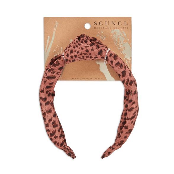 scunci Turban Knotted Headband - Neutral Leopard | Target