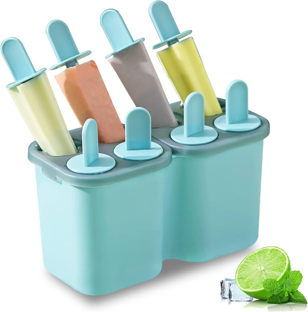 HOMQUEN Popsicles Molds, 8 Piece Ice Pop Mold, Reusable Easy Release Ice Cream Mold for kids, Man... | Amazon (US)