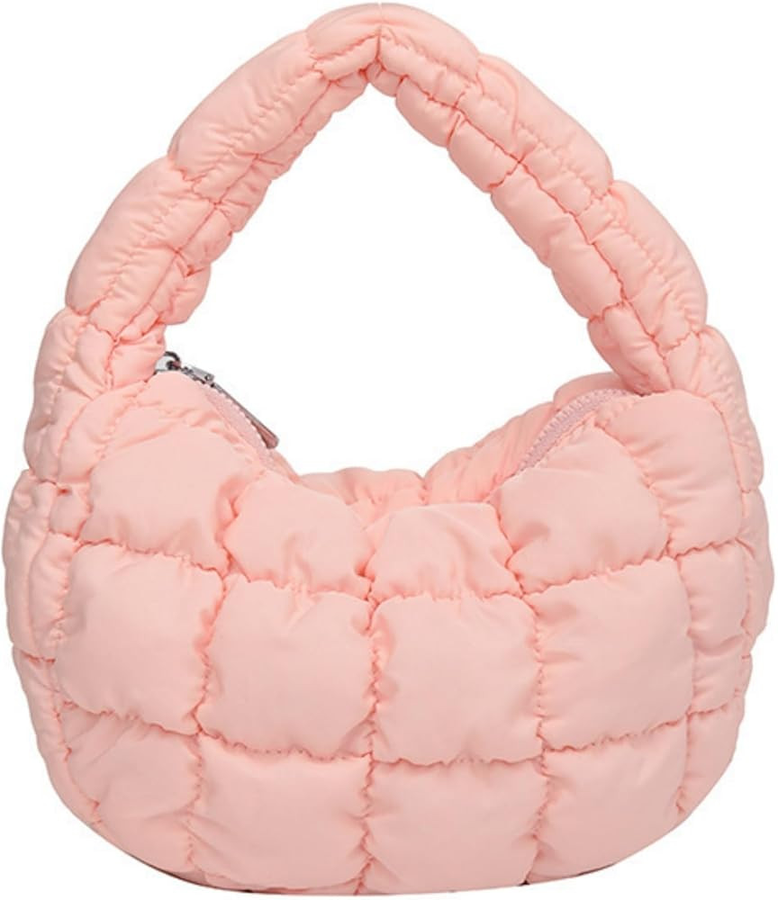 Puffer Bag Women Mini Quilted Cute Bubble Handbag Crescent Wrist Satchel Y2k Purse | Amazon (US)