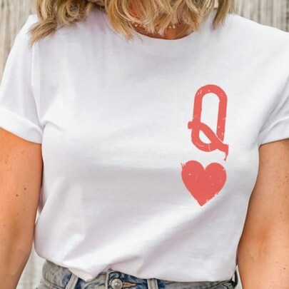 Queen Of Hearts Shirt For Women - Cute Queen T-Shirt Gift For Mom For Mother's Day - Queen Tshirt Gift For Her Birthday, Alice In Wonderland | SHEIN