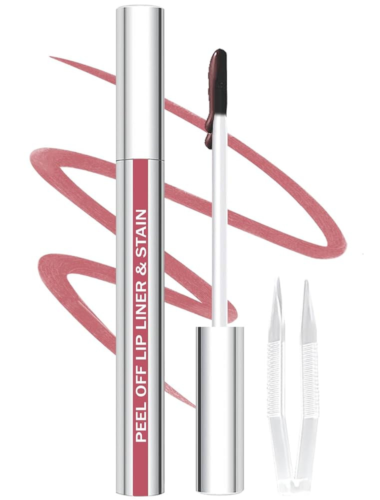 Lip Liner Stain Peel Off with Tweezer, Long Lasting Matte Lip Tattoo, Highly Pigmented Color Lip ... | Amazon (US)