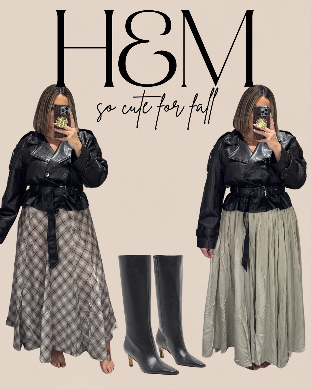 Popped into H&M and tried on a few things so sad these skirts are sold out 😩 

Jacket is still in stock tho 
Size L