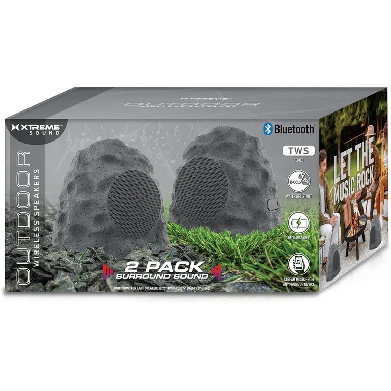 Xtreme Outdoor Bluetooth Rock Speakers 2 Pack, Camouflaged Wireless Speakers, IPX5 Water-Resistan... | Walmart (US)