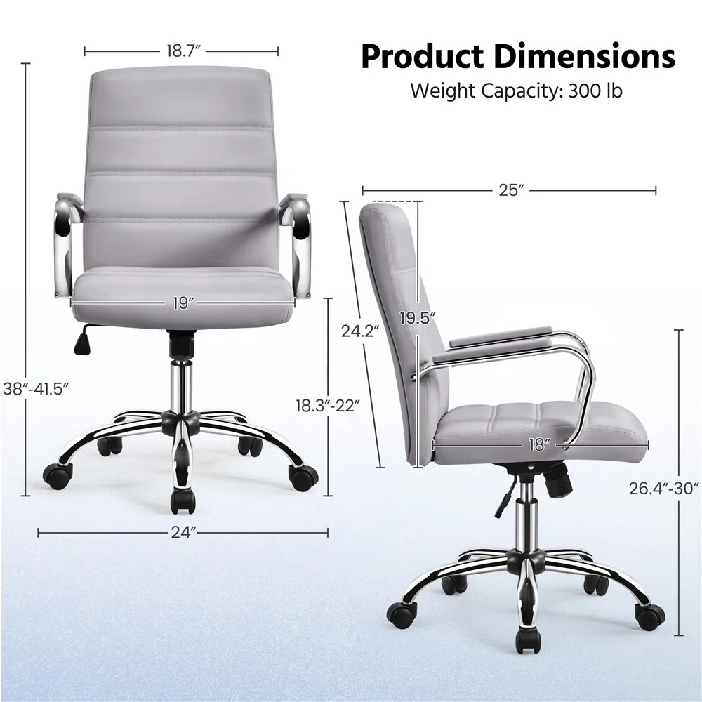 Wanetta Mid-Back Office Chair with Arms 360° Swivel | Wayfair North America
