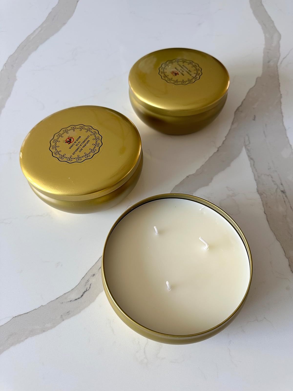Outdoor find! Set of three gold citronella candles. Patio find. Keep those bugs away! Summer must have! | Amazon (US)