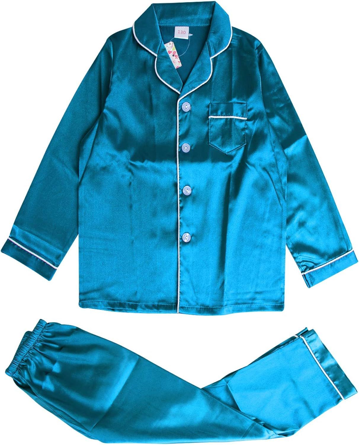 Pajamas Kid Unisex Pjs Set Girls Boys Silk Pajamas Set Satin Long Sleeve 2 Piece Clasic Sleepwear... | Amazon (US)