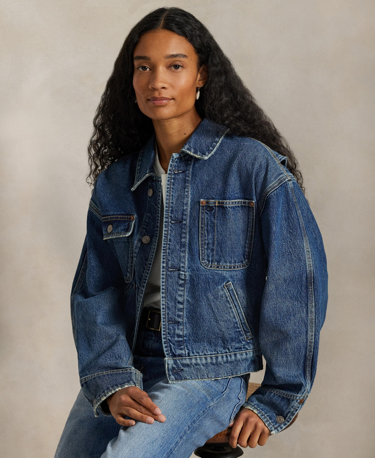 Polo Ralph Lauren Women's Spread Collar Denim Jacket - Mendez Wash | Macy's