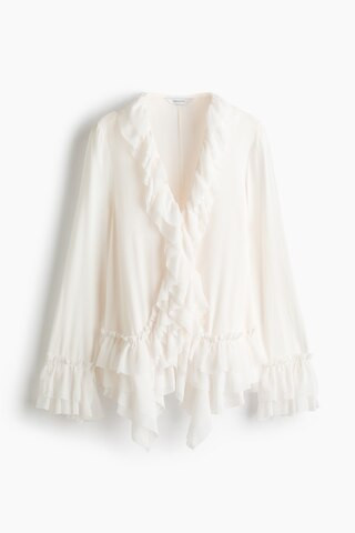 H & M - Ruffle-Trimmed Blouse - Cream | H&M (US + CA)