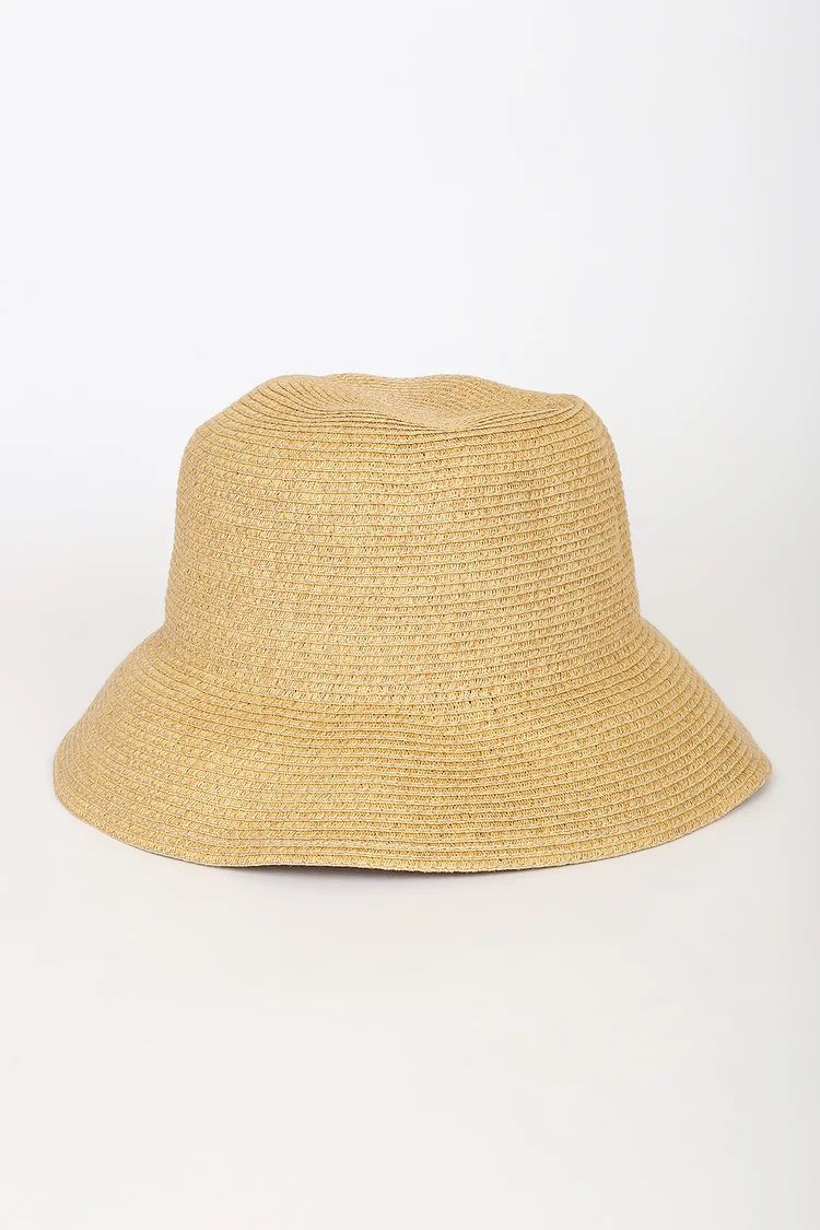 Bon Voyage Babe Tan Straw Bucket Hat | Lulus
