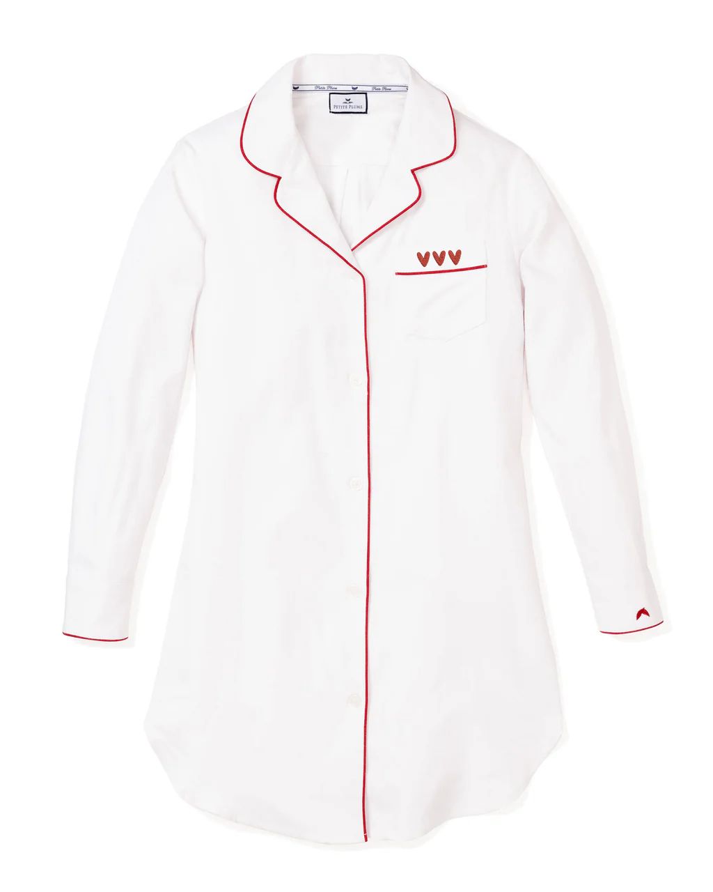 Valentine's Limited Edition - Women's Nightshirt with Heart Embroidery | Petite Plume